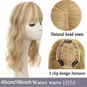 - Human hair blend dark blonde with blonde topper extension